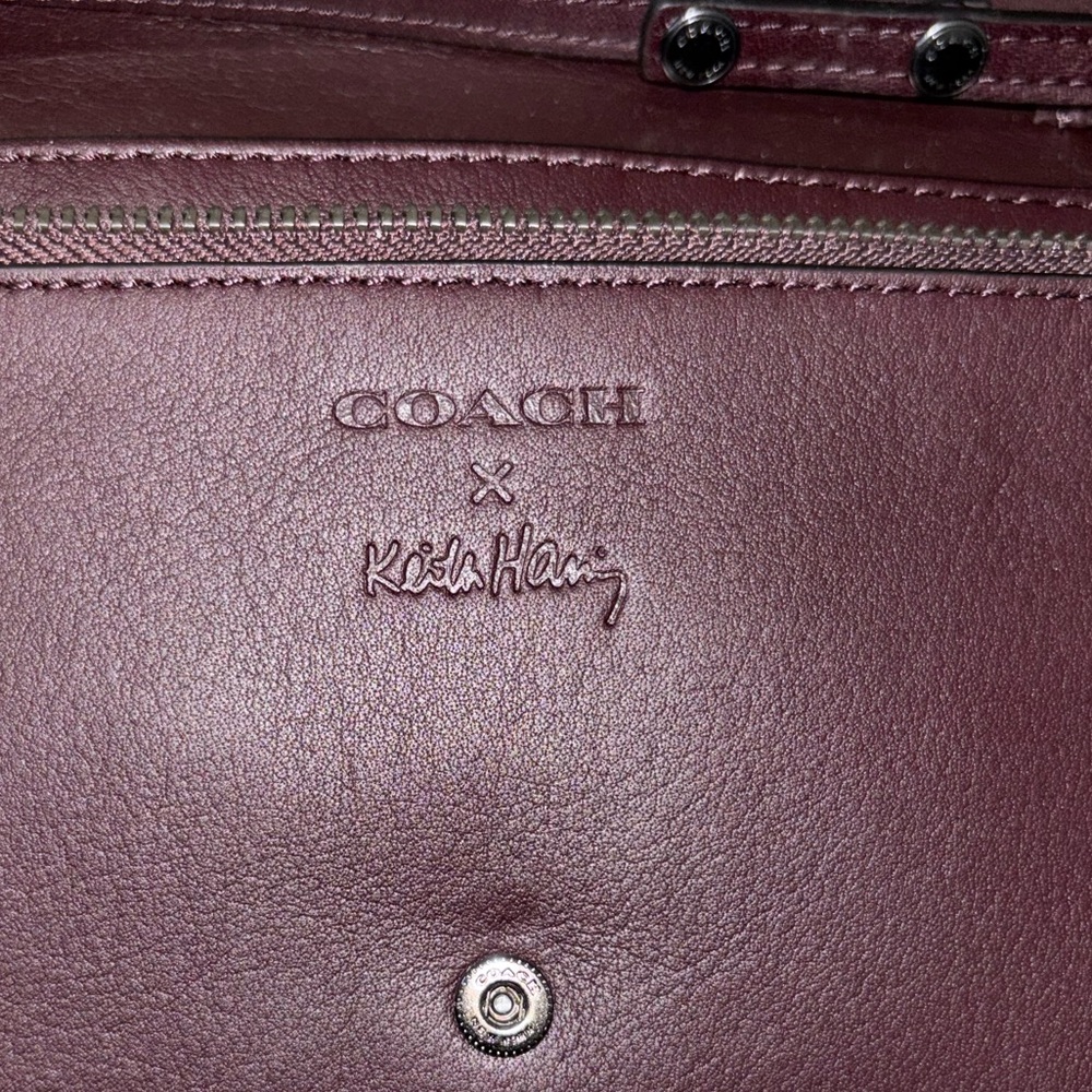 🌺🌻Coach (Hard to find) Keith Haring Hayden foldover crossbody glitter  bag - Picture 7 of 8